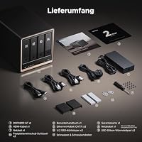 UGREEN NASync DXP4800GT 4-Bay Desktop NAS, AMD Ryzen R2514, Dual 10GbE, 8GB DDR4 RAM (bis 64GB), ECC-Support, U.2 & M.2 Slots, integrierte 128GB SSD, für Creator, Teams & Zuhause, Diskless – Ansicht 8