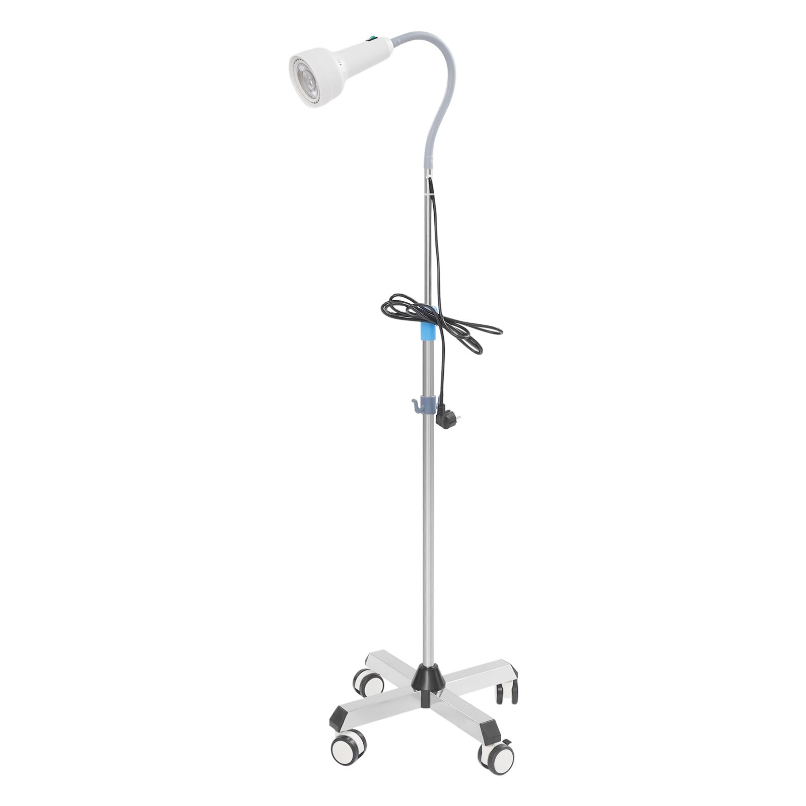 OUKANING Chirurgische Untersuchungsleuchte LED 6000-6500K 360 °Bodenstehend Untersuchungsleuchte mit 7 LEDs 1280LM Höhenverstellbare Mobile Untersuchungslampe Gynäkologie (4 Rolle)