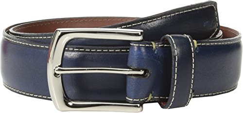 Torino Leather Co. 35mm Burnished Tumbled Veal w/Polished Nickel Navy 32
