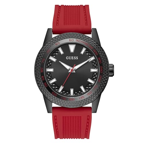 Montre Guess pour Homme 46mm : Le Cadeau Parfait avec Son Bracelet Rouge