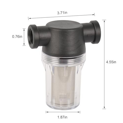 Image of Water Pump Strainer Filter 1 /2 Inch Female NPT in-Line Twist-On Pipe Strainer with 40 Mesh Stainless Steel Filter Screen for RV, Garden Hose, Water Pump
