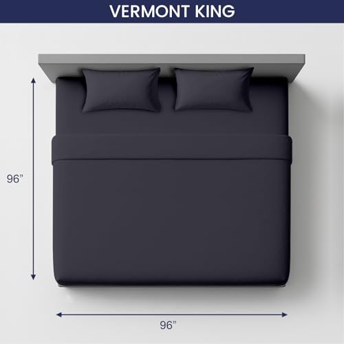 Image of SGI bedding 96 inch W x96 L 4Pc Vermont King Sheet Set 100% Egyptian Cotton - 600 Thread Count, Fits 18 inch Deep Pocket - Soft Breathable Oversized Sheets, for Extra Large Beds - Dark Gray
