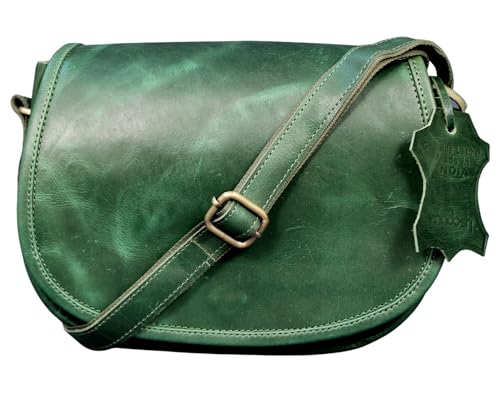 Madosh, Saddle Bag For Women Genuine Leather Crossbody Bag Girls Sling Purse Ladies Cross-Over Small Handbag