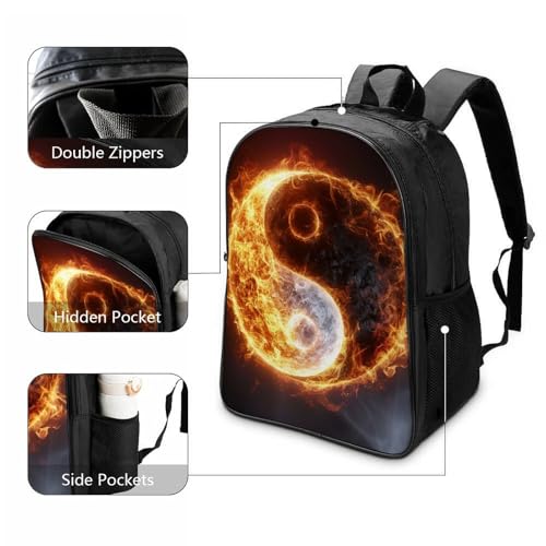 Sac à dos enfant léger 40x28x16cm Yin Yang contre le mal de dos scolaire - 3