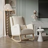 HYNHXBP Fauteuil à Bascule, Rocking Chair, Chaise Berçante Ergonomique Beige avec Coussin,...