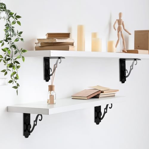Enjamyo 10 Pack Decorative Shelf Brackets, 5 Inch, Black, L Shape by Enjamyo - Used condition - Image 5