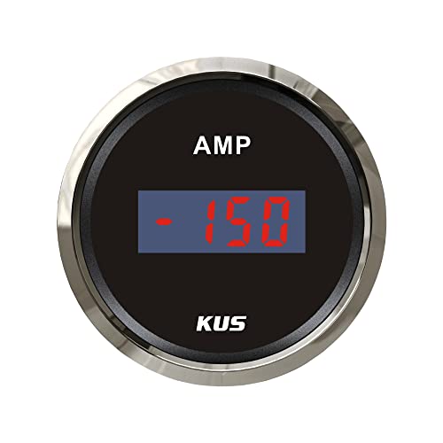 Kus Waterproof Digital Ammeter 150A With Current Sensor 12V/24V 52Mm(2") With Backlit #TOP10