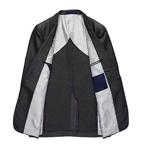 AOWOFS 2-delig pak voor heren, slim fit, strijkvrij herenpak, business, bruiloft, kostuumjas, broek. - Image 4
