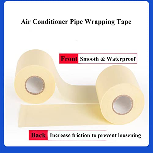 Image of 2Pcs Pipe Wrapping Tape, Non-Adhesive Pipe Tapes for Air-Conditioner, Insulation Pipe Wrapping Tape Tube Protective Wrapping Tapes Air Conditioning Outside Machine Cable Tie Strap 2.32 inch Width (Yellow)