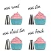 Kitchen Pacific 2 Cake Decorating Big and Small Different Tips-X4 Icing bagX 2 Coupler, Stainless Steel Piping/Dispenser Nozzles Pen Set, Plastic