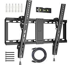 BONTEC TV Wall Bracket for Most 37-82 Inch LED LCD Plasma Flat Curved TVs, Tilt TV Wall Mount with Max. VESA 600x400mm, Up …