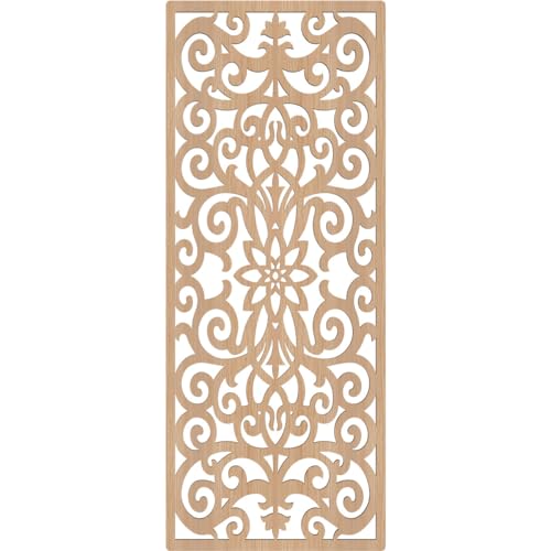Image of Buel Decorative Pierced Fretwork Wood Wall Panels, 17 3 /8 inchW x 44 3 /8 inchH x 3 /8 inchT, Hickory