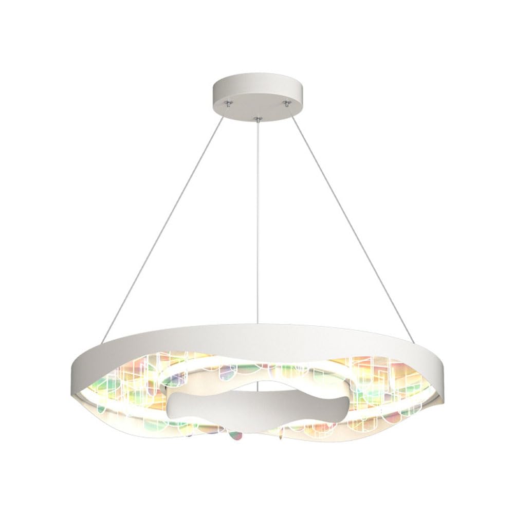 Lampe suspendue circulaire LED 45W blanche avec lustre réglable chic