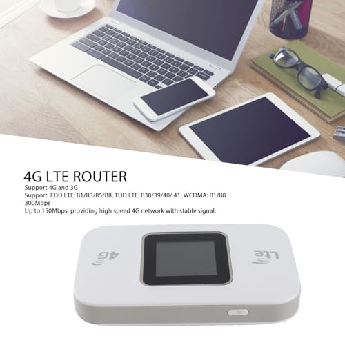 Image of 4G LTE Modem, 300Mbps High Speed Mobile Router for Phone Tablet, Up to 10 Devices, Secure and Encrypted, 3000mah, for Cell Phones Laptops Computers Smart TVs
