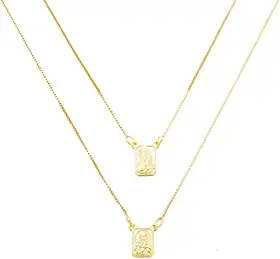 Escapulário Masculino Pequeno Banhado à Ouro 18k