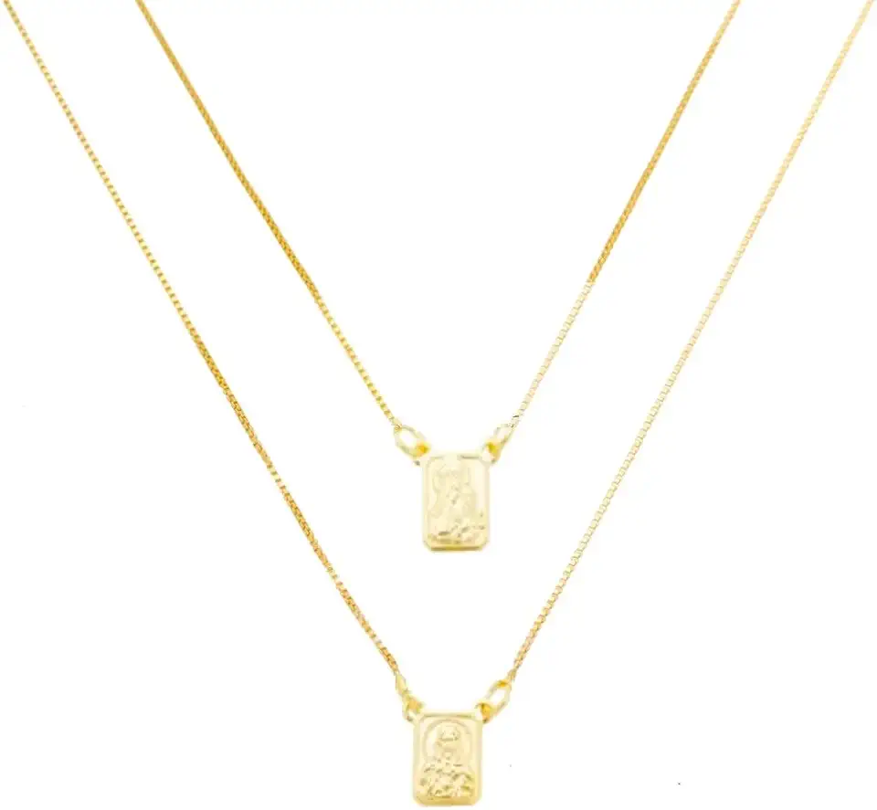 Escapulário Masculino Pequeno Banhado à Ouro 18k