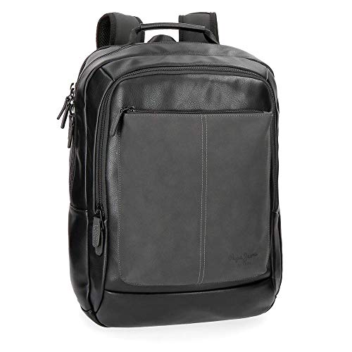Pepe Jeans Cranford Mochila Doble Compartimento Adaptable para Portátil 15 6  Negro