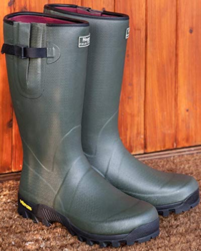 Field Sport Neoprene-Lined Rubber Boots Field Green UK 11 Green2