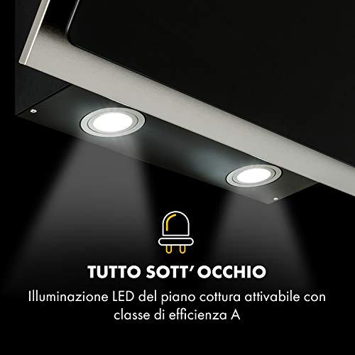 Klarstein-Alessia-Campana-extractora-de-pared-Extractor-de-humos-Tipo-B-350-mh-Push-Control-Iluminacion-LED-Extraccion-y-ventilacion-Sin-campana-Combinacion-de-acero-y-vidrio-60cm-Negro
