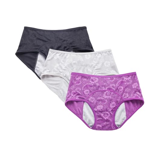 Image of YOYI FASHION Women Menstrual Period Briefs Jacquard Easy Clean Panties US Size XXS-5XL /12