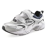 Guide Gear Walking Shoes for Men Hook and Loop, Comfortable Shoes for Work, Casual, Working White/Navy 14D (Medium)