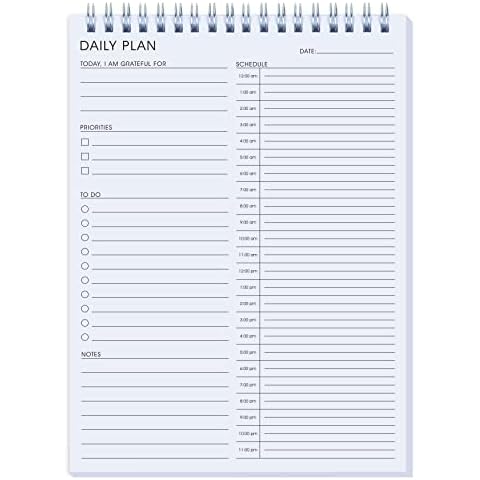 24 Hour Daily Planner - Daily To Do List for Work & Personal Life, Productivity Planner, Everyday Planner, Daily Schedule, 6.5 x 9.8 Cover