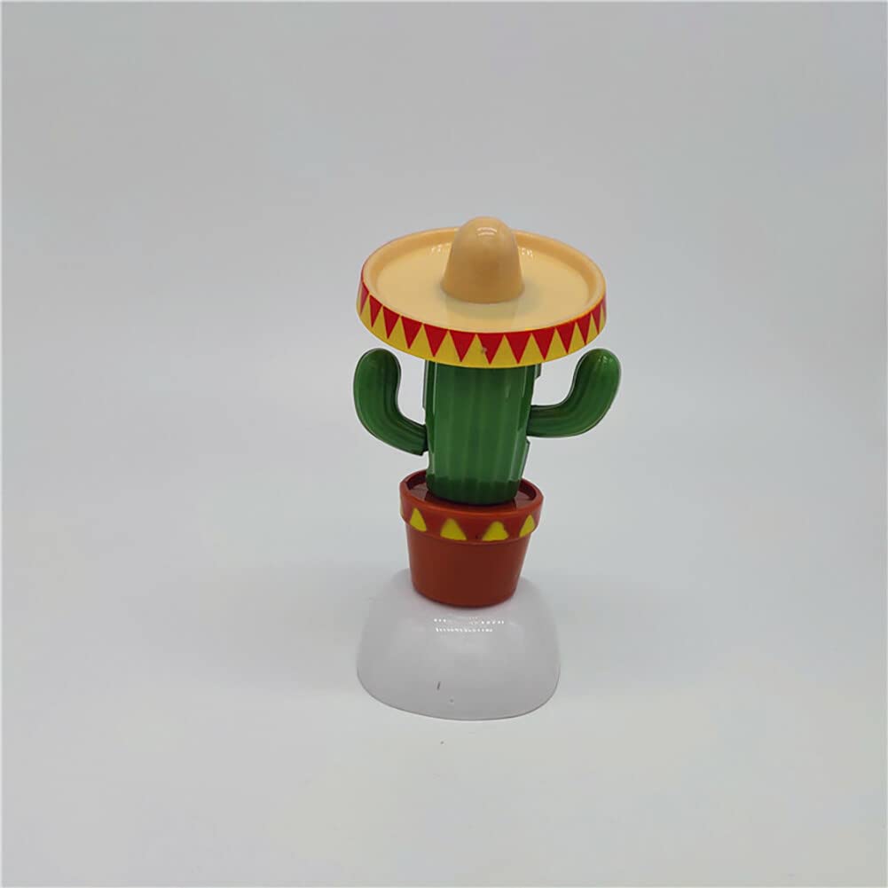 LICHENGTAI Bambola Hawaiana a Energia Solare Giocattolo, Bambola del Cruscotto della Pianta di Cactus ad Energia Solare, Carine Pianta di Cactus Bobbleheads Statuetta per Auto Decorazione