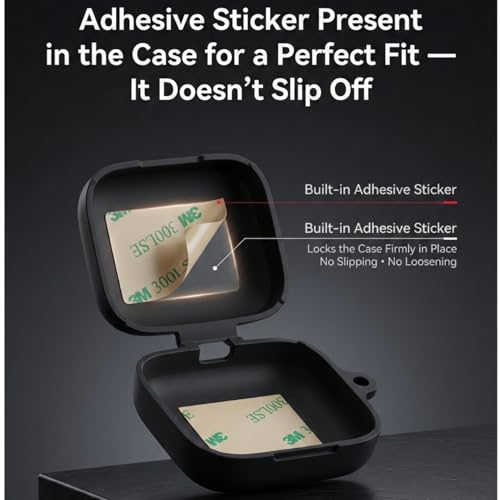 Image of Kapture Soft Silicone Case Compatible With Oneplus Buds 3 Cover, Oneplus Buds 3 Case Cover With Hook, Oneplus Earbuds 3 Case Cover With Silicone 360 Protection Dust & Shockproof, Black