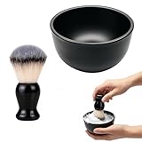 DqiUnaX Rasierschale 2er Set, Rasierseife Schale mit Pinselhalter, Shaving Bowl für Nassrasur,...