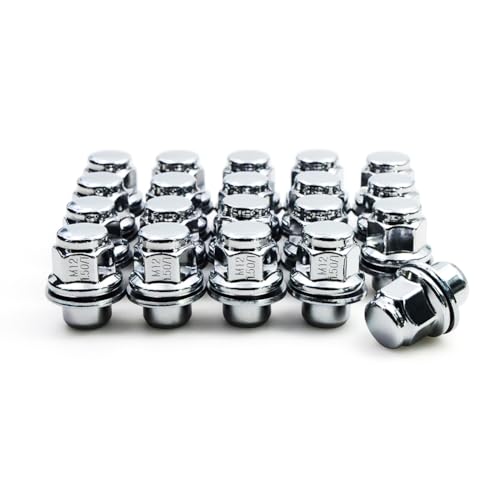 Image of Set of 20 12x1.5 Heat Treated 13 /16 Hex 1.47 Inch Mag OEM Factory Washer Style Chrome Lug Nuts for Lexus Toyota Scion (20pcs, 8 Grade)