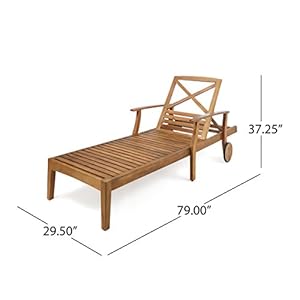Christopher knight home perla outdoor acacia wood chaise lounge teak finish  urban country home decor