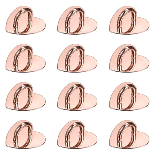 Gancho adhesivo de corazón PATIKIL para funda de móvil, colgante de metal rosa dorado, 12 uds