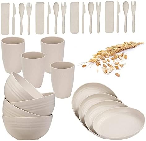 Gibson Home Classic Pearl – Juego de platos y tazones de porcelana resistentes a los arañazos y
