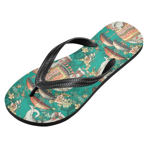 Burbuja Elephants Ornamental Flip Flops for Women Men, Soft Thong Sandals Rubber Slippers for Pool Beach Essentials2