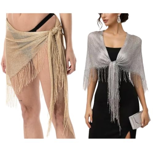 Pañuelo para el cuello y toalla de playa triangular con flecos de mujer 6