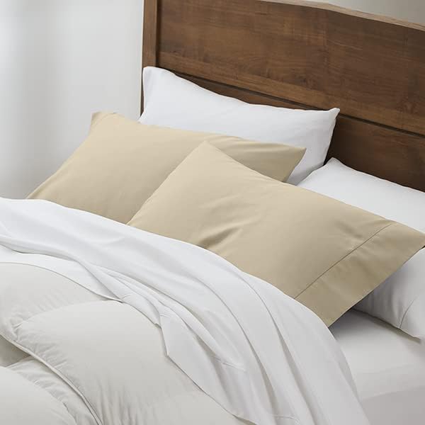 Cuddledown Easy Care Pillowcase Set | 100% Cotton | Premium Quality | Ultra Soft Sateen Weave | Breathable | King | Sea Spray