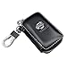 Produktbild VILLSION Auto Schlüsselmäppchen Echtes PU Leder Schlüsseltasche Auto Anhänger Schlüssel Halter mit Edelstahlhaken Metall Reißverschluss, Schwarz