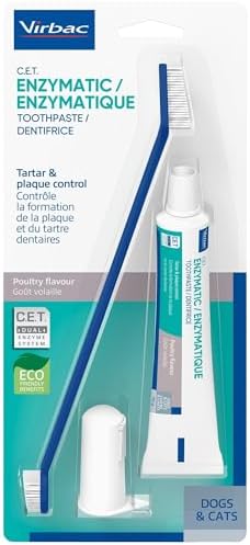 C.E.T. Oral Hygiene Kit for Dogs, Poultry flavor Toothpaste with ...