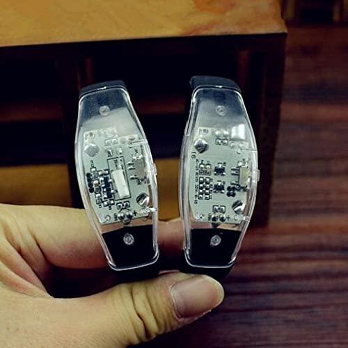 Braccialetto LED Voice nera controllata GUIDATO Braccialetto leggero lampeggiante Lampeggiante Braccialetto Bracciale Barra luminosa Party Home Decoration Decoration Regalo (10 pezzi) Luci di marcia