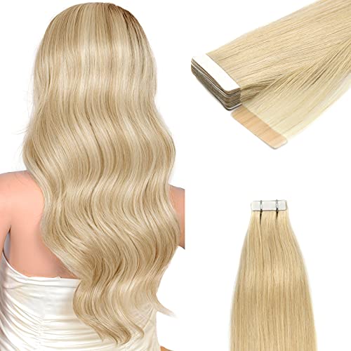 Neitsi A6 12inch Tape in Human Hair Extension Seamless Skin Weft Straight Remy Hair 10pcs (P18K/613)