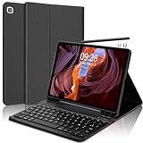 【Multiples angles de vue】L'étui à clavier a trois plis pour ajuster l'angle de vue que vous voulez. Convertissez votre en un ordinateur portable et ajustez facilement l'angle de vision à n'importe quel niveau, parfait pour travailler, écrire ou regarder des vidéos au travail, à l'école, en voyage et à la maison.