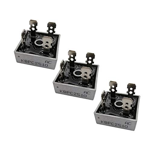 HUABAN 3PCS KBPC2510 Diodo rectificador de puente de silicio 25A 1000V KBPC Onda completa monofásica 25 Amp 1000 Volt