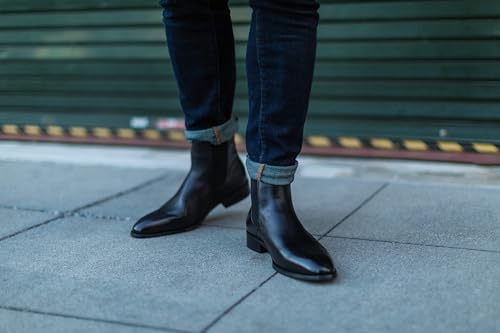 Fashion Tailored Mens Chelsea Boots - Casual Dress Boot with Leather Sole- Rugged Style and Functionality - Rounded Toe4