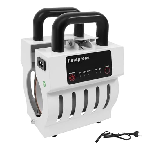 Futchoy Prensa de sublimación para tazas de 10 a 11 oz, prensa de transferencia con 3 temperaturas y 2 temporizadores, 350 W, prensa de calor, para tazas de cerámica, tazas de cristal, tazas de metal
