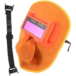 Caretas Facial Con Lentes OSALADI Protector Facial De Soldadura d De Soldadura Con Lente Máscara De Casco De Soldador Protectora De Soldador Campana De Soldadura Cascos Proteccion Cuero Cabezal De Soldadura Trabaja