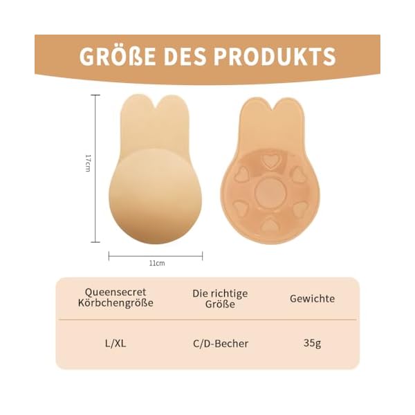 Klebe BH,Unsichtbarer Klebe-BH,TräGerloser Selbstklebender Klebe-BH,Mit Push-Up-Effekt Und Unsichtbarem Design,FüR Alle RüCkenfreien KleidungsstüCke Und Brautkleider,Hautfreundlichen Silikon-Pads – Bild 5