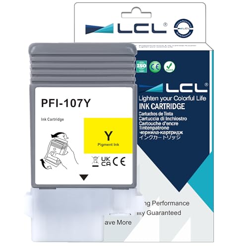 Cartouche PFI-107Y jaune 130 ml compatible Canon iPF670 iPF770 iPF680