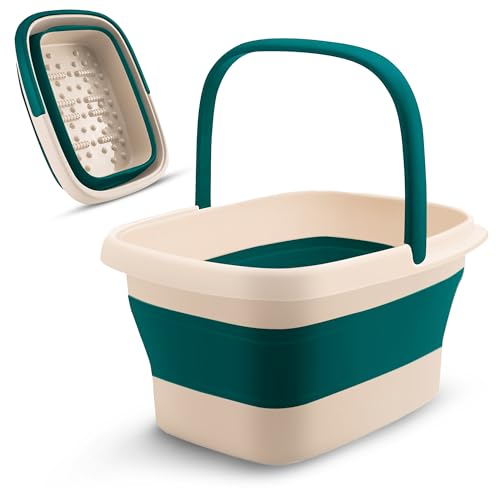 Fivona Collapsible Foot Bath Basin - Pedicure Foot Soaking Tub for Tired Feet, Cracked Heels, Soothe...
