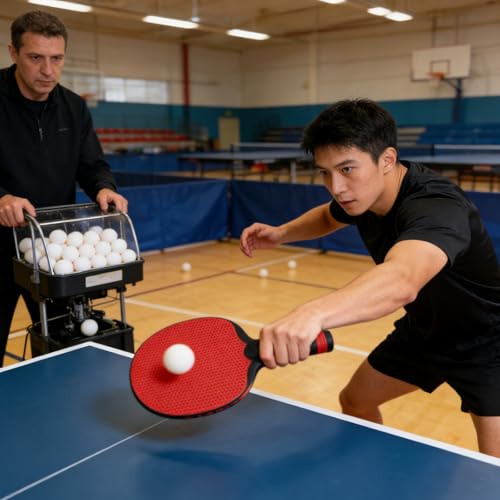 Raquettes de ping-pong avec surface de précision et ergonomie rouge - 7