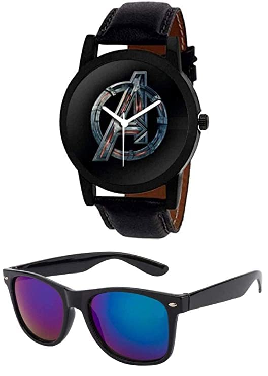 Relish Black Avenger Analogue Watch & Blue Wayfarer Sunglass Combo for Mens & Boys | Rakhi Gift Combo for Men & Boys | Black Strap Watch (B09XJ52RSJ) Amazon Price History, Amazon Price Tracker
